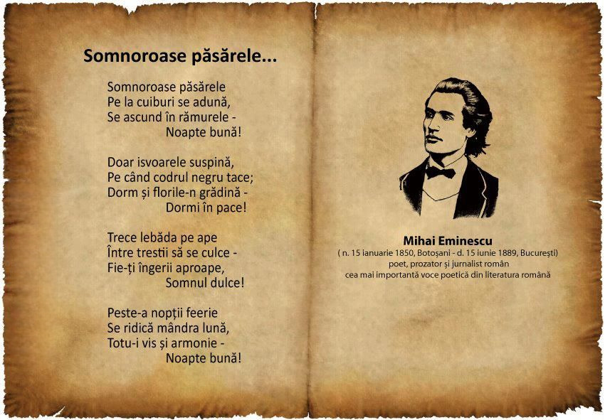 Somnoroase pasarele-Mihai Eminescu Somnoroase pasarele-Mihai Eminescu